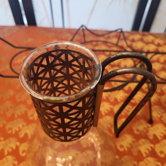 Rare Atomic 60s Pyrex Coffee Carafe & Warmer w/ Cream and Sugar - Picture 5 of 13